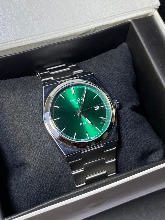 Luxury Green Dial Stainless Steel Men's Analog Watch