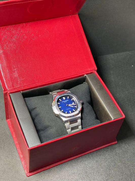 Luxury Blue Dial Stainless Steel Men's Watch