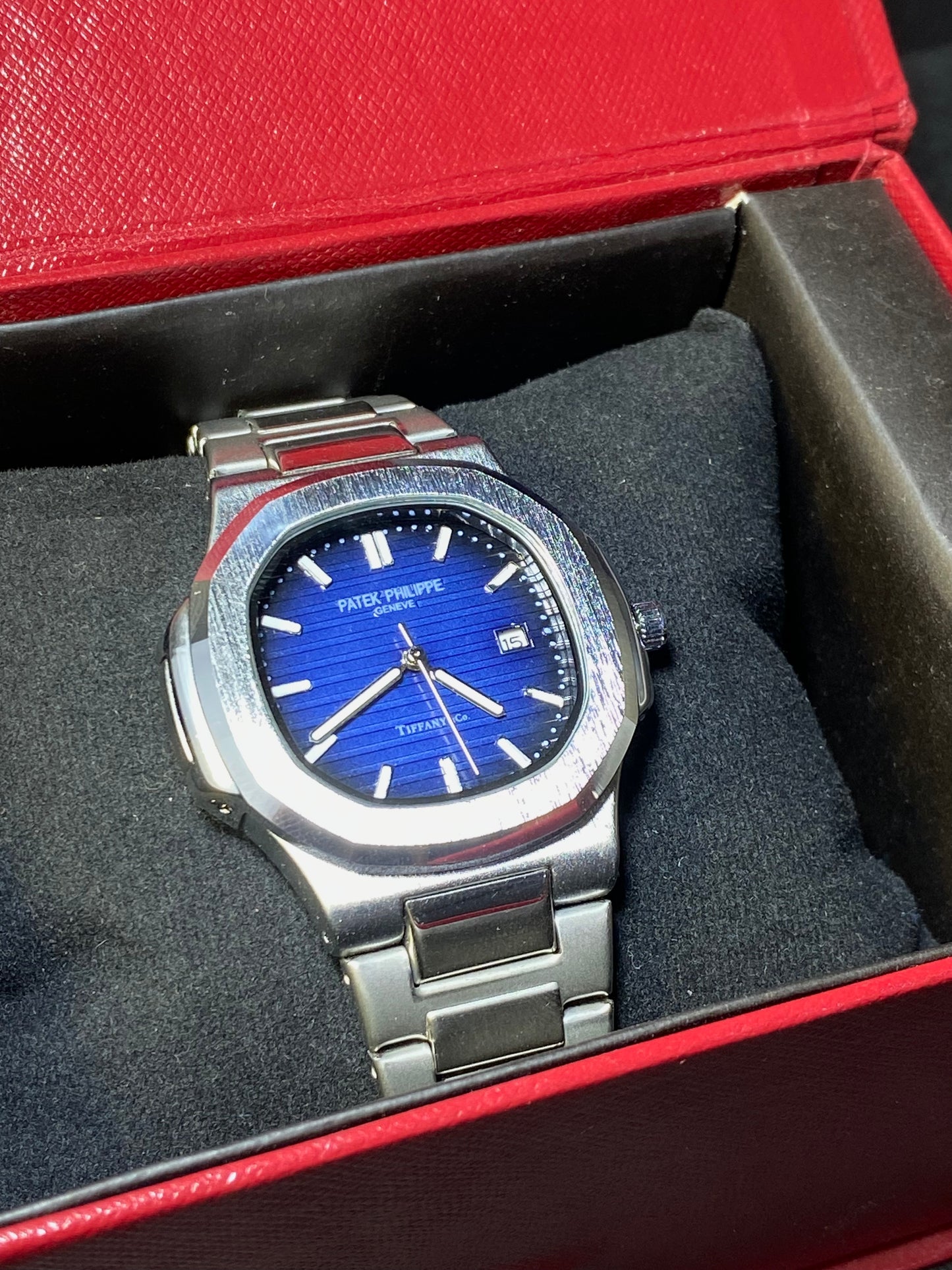 Luxury Blue Dial Stainless Steel Men's Watch